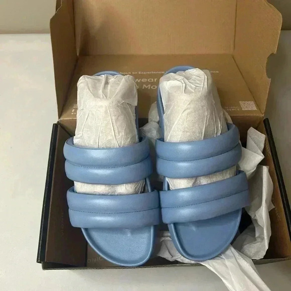 Vionic Mayla Double Band Slide Blue Slip On Puffer Straps Size 6M NIB - Picture 4 of 6